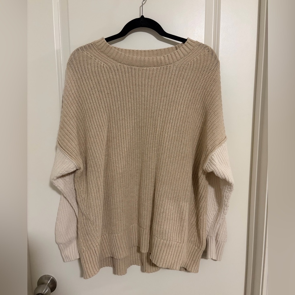 American Eagle Outfitters Cream Crew Neck Sweater
